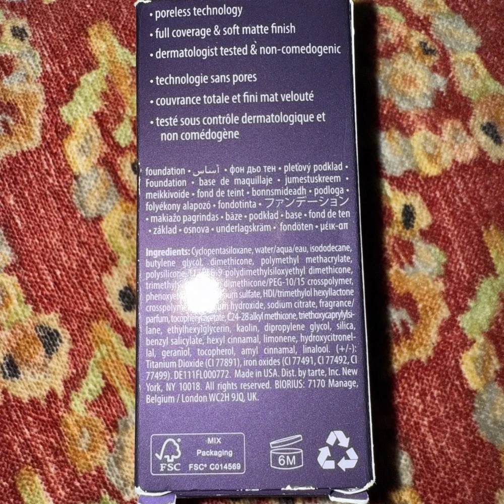 Tarte Amazonian Clay 16-hour Full Coverage Foundation Travel Size 57N‎